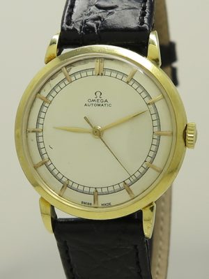 Omega ref 694983 18k Gold 33mm cal.28.10.SC.PC Bump-Automatic Dress Watch in Stunning Original Vintage Condition from 1948