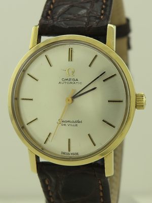 Omega ref 165.004 18k Gold Automatic cal.671 31mm Seamaster De Ville from 1961 on Strap in Fine Original Vintage Condition