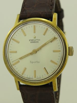 Zenith ref 20-1281-125 Gold High-Beat Manual 35mm 1960s Sporto Dress Watch in Fine Vintage Condition
