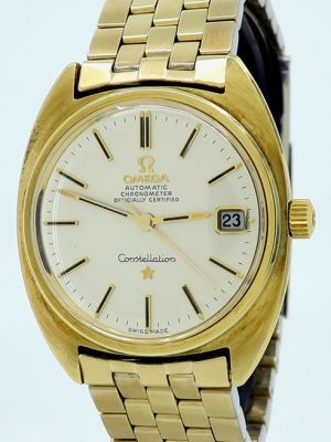 Omega ref 168.053 Gold Auto 35mm Silver Dial Constellation C Date on Bracelet from 1972