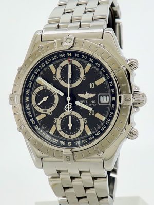 Breitling ref A20348 Steel Auto 39mm Grey Dial Chronomat Longitude on Bracelet in Sharp Condition