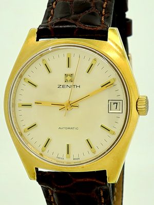 Zenith 1970s Gold Auto 35mm Vintage Date Watch in Fine Condition