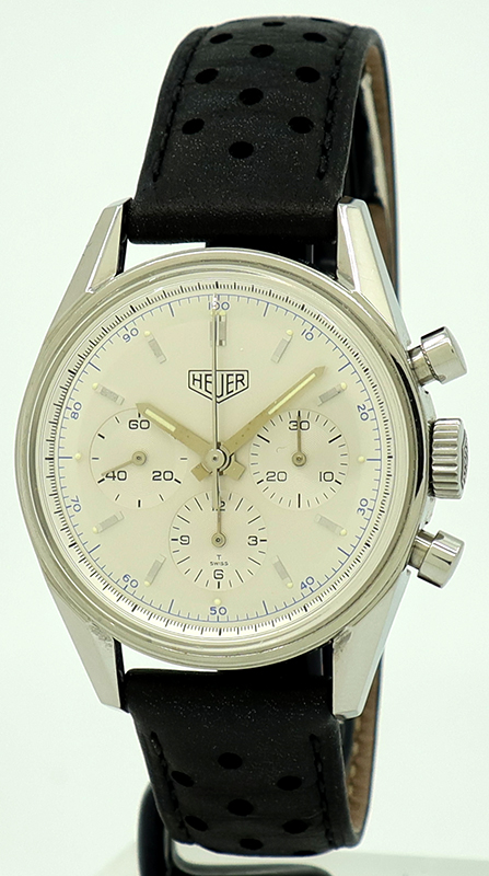 Tag Heuer ref CS3110 Steel Auto 36mm Silver Dial 1964 Re-Edition Carrera  Chrono on Strap w/B&P - The Watch Gallery