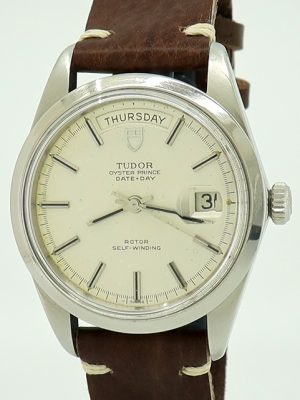 Tudor ref 7017/0 Steel Auto 38mm Silver Dial Oyster Prince Day-Date on Strap