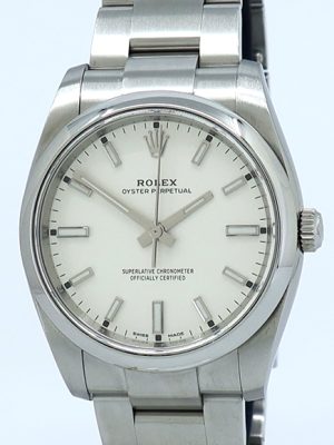 Rolex ref 114200 Steel Auto 34mm White Dial Oyster Perpetual on Oyster w/Everything