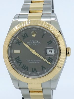 Rolex ref 116333 St/18k YG Auto 41mm Wimbledon Dial Oyster Perpetual Datejust II on Oyster w/B&P