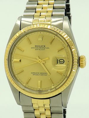 Rolex ref 1601 St/YG Auto 36mm Gold Dial Oyster Perpetual Datejust on Jubilee from 1972