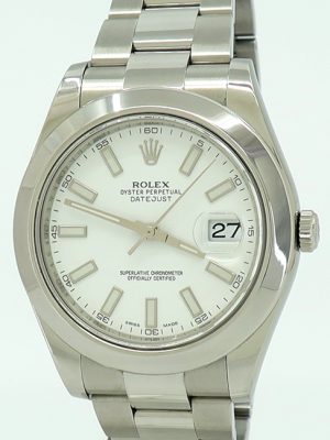 Rolex ref 116300 Steel Auto 41mm White Dial Oyster Perpetual Datejust II on Oyster w/Everything