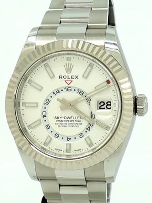 Rolex ref 326934 St/18k WG Auto White Dial Oyster Perpetual Sky-Dweller on Oyster w/B&P