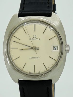 Zenith ref 01-1640-880 Steel Auto 36mm Vintage Date Watch c.1970s