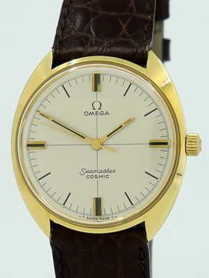 Omega ref 135.015 Gold Manual cal.601 36mm Seamaster Cosmic on Strap c.1969