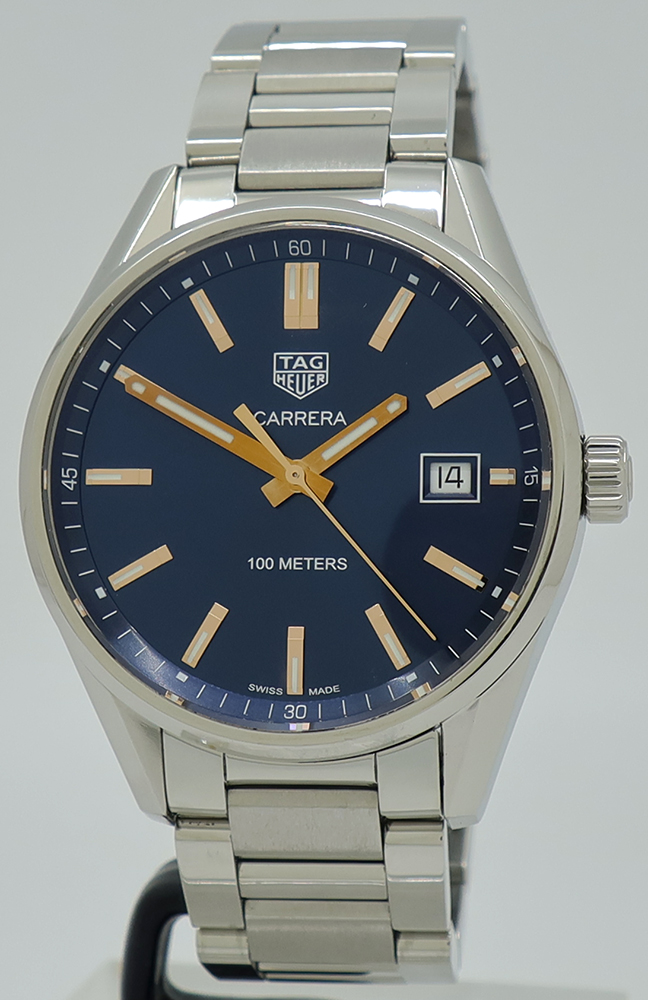 Tag Heuer ref WAR1112 Steel 39mm Quartz Blue Dial Carrera on Bracelet w Card The Watch Gallery