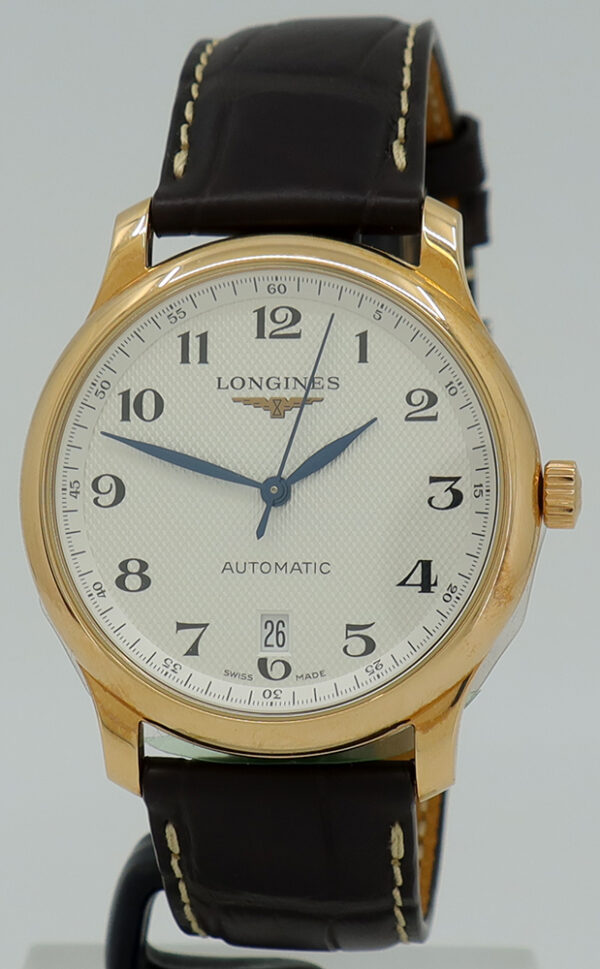 Longines ref L26288783 18k RG Auto 38.5mm Silver Dial Master Collection on Strap w/B&P