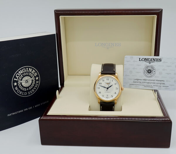 Longines ref L26288783 18k RG Auto 38.5mm Silver Dial Master Collection on Strap w/B&P - Image 7