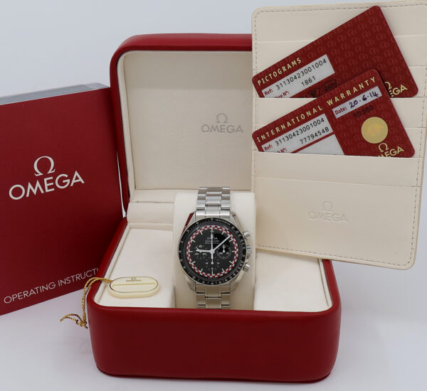 Omega ref 31130423001004 Steel 42mm Manual cal.1861 Racing Dial Tin Tin Moonwatch on Brac New Old Stock w/B&P - Image 7