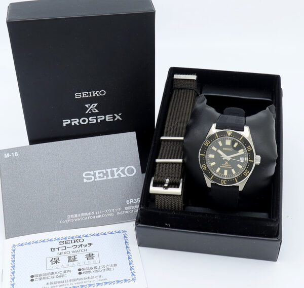 Seiko ref SBDC141 Steel Auto 40.5mm Black Dial Prospex 62MAS Re-Issue on Rubber w/B&P - Image 7