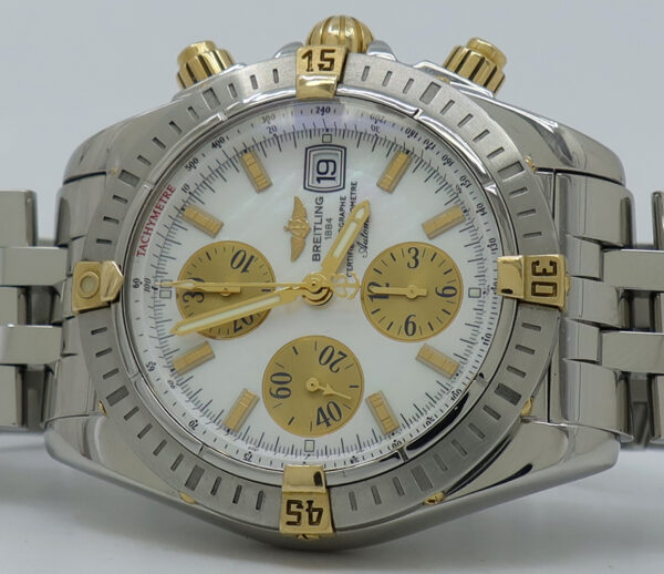 Breitling ref B13356 Steel & 18k YG Auto 44mm MOP Dial Chronomat Evolution Chronograph on Bracelet - Image 4