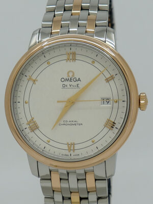 Omega ref 42420402002003 Steel/18k RG Auto 39.5mm Silver Silk Dial De Ville Prestige on Bracelet
