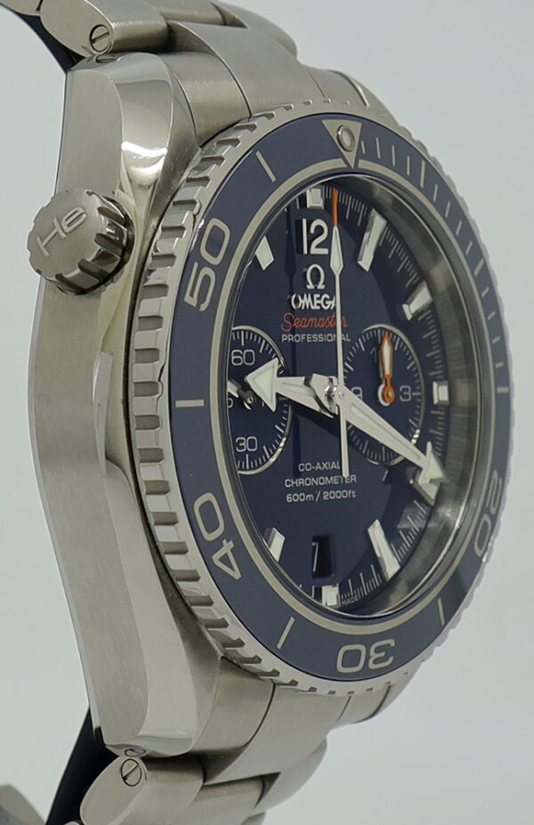 Omega ref 23290465103001 Titanium Auto 45.5mm Blue Seamaster Planet Ocean 600m Chrono on Brac w/B&P - Image 3