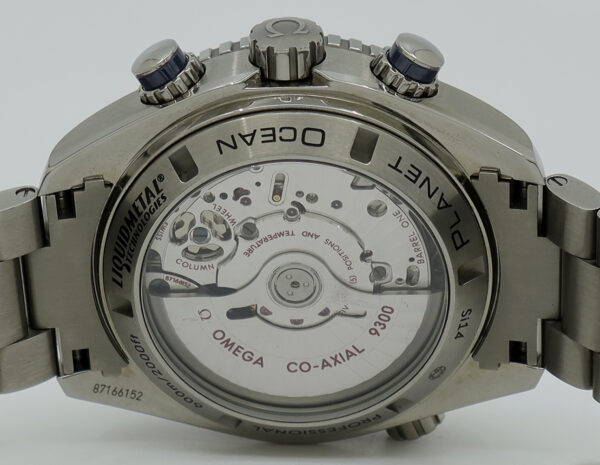 Omega ref 23290465103001 Titanium Auto 45.5mm Blue Seamaster Planet Ocean 600m Chrono on Brac w/B&P - Image 5