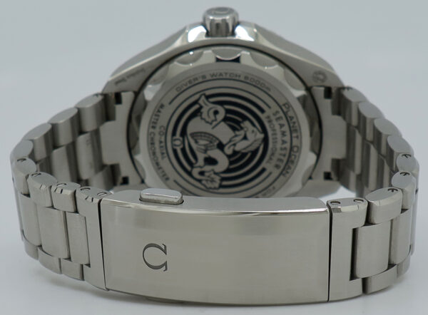 Omega ref 21530462104001 Steel Auto 45.5mm White Dial Blue Bezel Seamaster Planet Ocean 6000m Ultra Deep on Brac w/B&P - Image 5