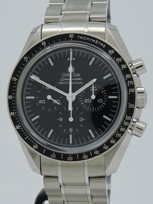 Omega ref 31130423001006 Steel Manual cal.1863 42mm Speedmaster Sapphire Sandwich Moonwatch on Brac w/B&P
