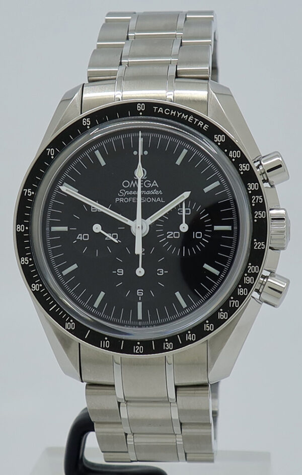 Omega ref 31130423001006 Steel Manual cal.1863 42mm Speedmaster Sapphire Sandwich Moonwatch on Brac w/B&P