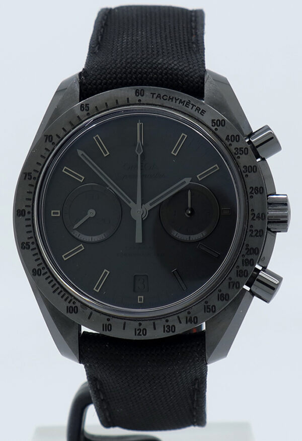 Omega ref 31192445101005 Ceramic Auto 44mm Speedmaster Dark Side of the Moon Black on Strap w/B&P