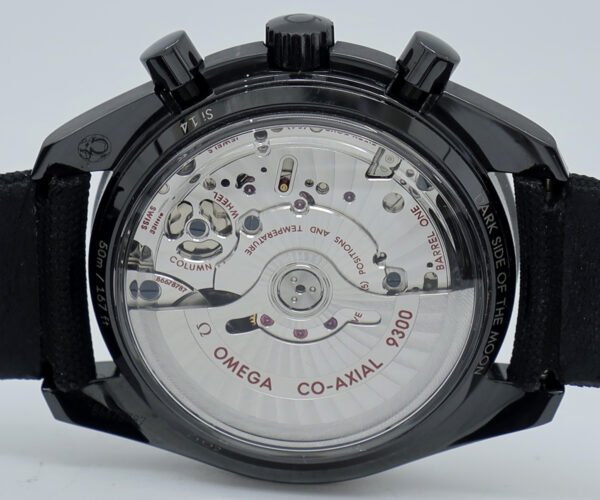 Omega ref 31192445101005 Ceramic Auto 44mm Speedmaster Dark Side of the Moon Black on Strap w/B&P - Image 6
