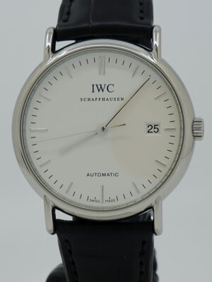 IWC ref IW353301 Steel Auto 38mm White Dial Portofino on Croc