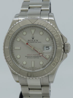 Rolex ref 16622 Steel & Platinum Auto 40mm Platinum Dial Oyster Perpetual Yacht-Master on Oyster w/B&P