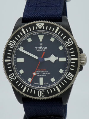 Tudor Ref 25707KN Black Carbon Auto 42mm Black Dial Pelagos FXD Red Bull on Strap w/Everything