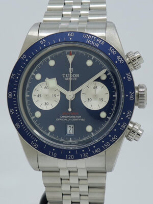 Tudor Ref 79360N Steel Auto 41mm Blue Dial Black Bay Chrono on Jubilee w/B&P