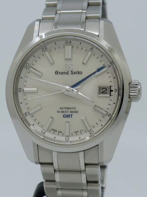 Grand Seiko ref SBGJ201G Steel 40mm Auto cal.9S86 Silver Dial Heritage Mt Iwate GMT on Bracelet w/B&P