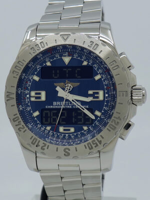 Breitling ref A78363 Steel Auto 44mm Blue Dial Analogue/Digital Airwolf on Bracelet w/B&P