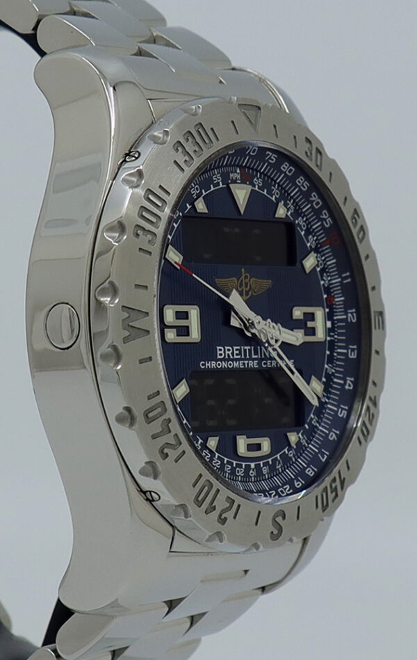 Breitling ref A78363 Steel Auto 44mm Blue Dial Analogue/Digital Airwolf on Bracelet w/B&P - Image 3