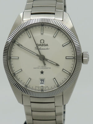 Omega ref 13030392102001 Steel Auto 39mm Silver Pie Pan Dial Globemaster on Bracelet w/B&P