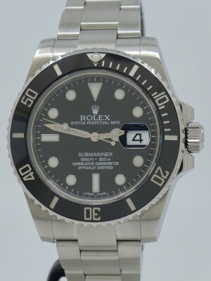 Rolex ref 116610 Steel Auto 40mm Black Dial Oyster Perpetual Submariner Date on Oyster w/Everything