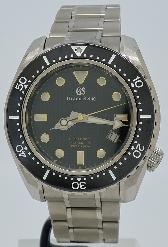 Grand Seiko ref SBGH225G Titanium Hi-Beat Auto 47mm Black Dial Sport Collection 600m on Bracelet w/B&P