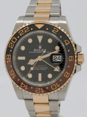 Rolex ref 126711CHNR Steel & 18k RG Auto Black Dial Oyster Perpetual Rootbeer GMT-Master II on Oyster w/Everything