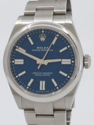 Rolex ref 134300 Steel Auto Med Blue Dial Oyster Perpetual 41 on Oyster w/Everything